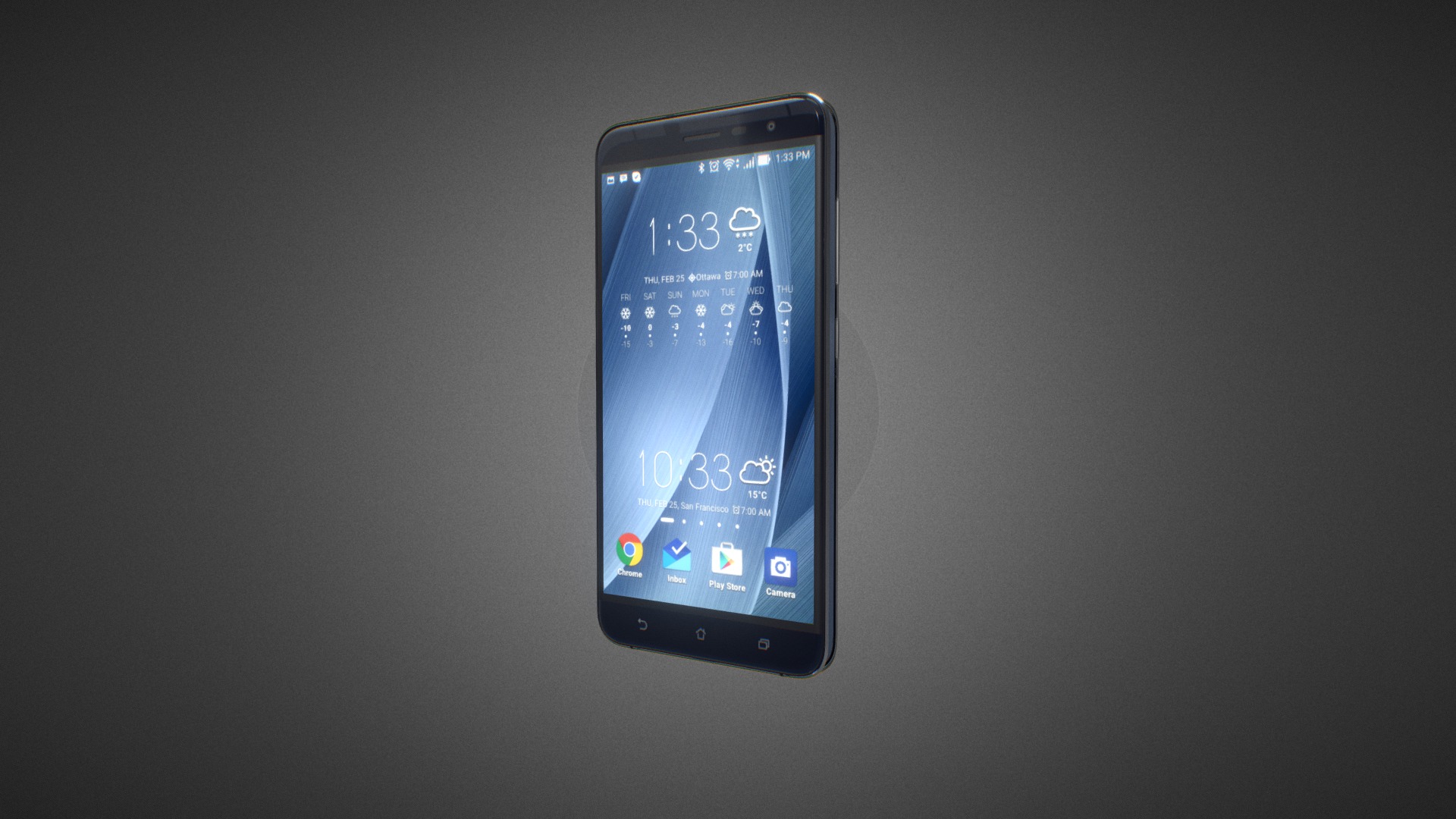 3D model Asus Zenfone 3 for Element 3D - This is a 3D model of the Asus Zenfone 3 for Element 3D. The 3D model is about a black smartphone with a blue screen.