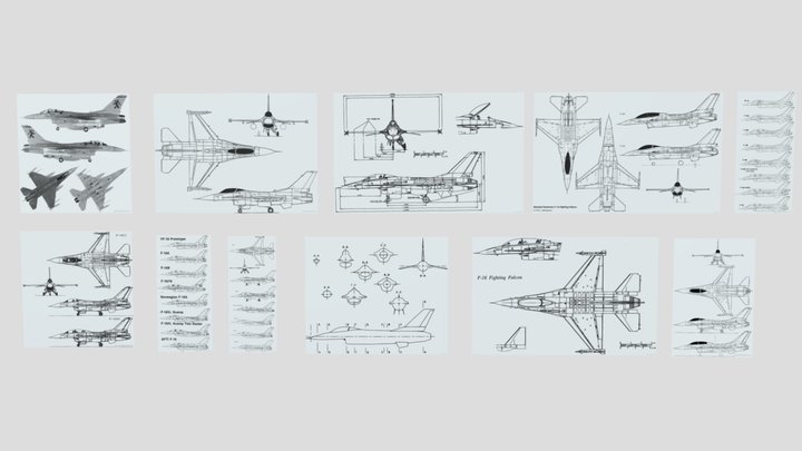 F-16 design templates.3 – Free 3D Model STL
