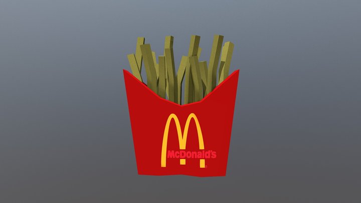 Low Poly McDonald's Fries. 3D Model