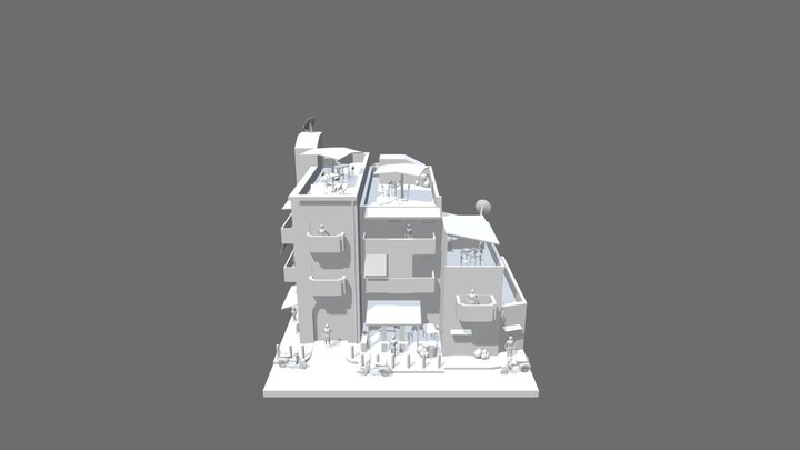 Napels - Rowhomes blockouts 3D Model