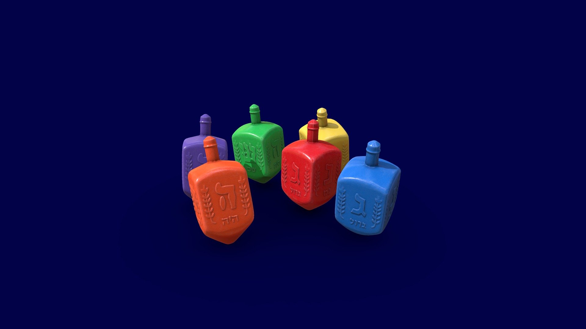 Dreidel - Buy Royalty Free 3D model by zlevi [6f628fe] - Sketchfab Store