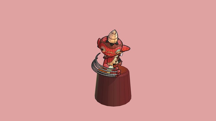 Oniblin Red - Attacking 3D Model