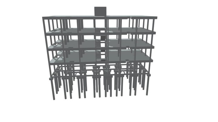 Edifício 4 pav (OBJ) 3D Model