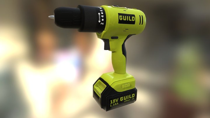 Drill LOD A NoNormal 3D Model