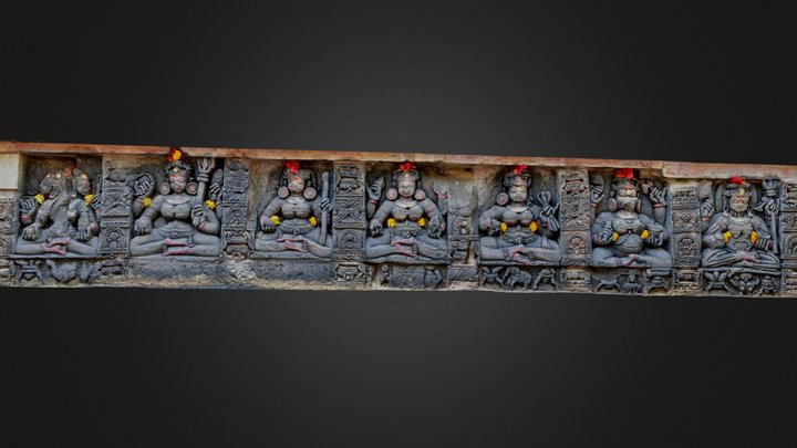 Saptamatruka Panel from Parasurameswara 3D Model