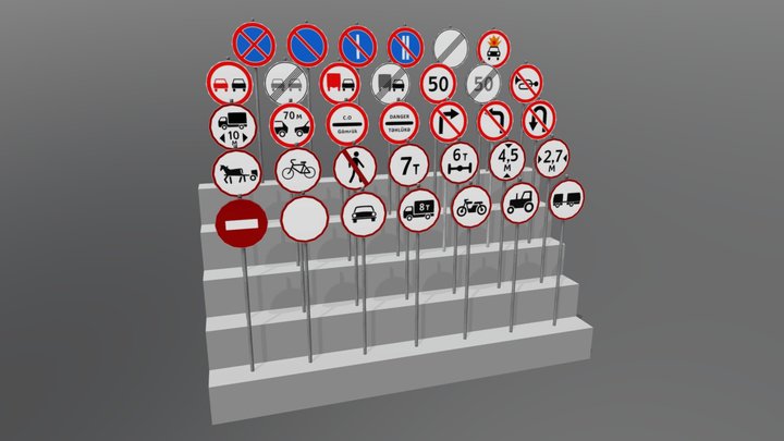 Prohibition Signs 3D Model