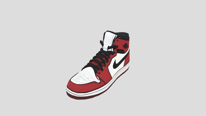 Red and black Nikes 3D Model