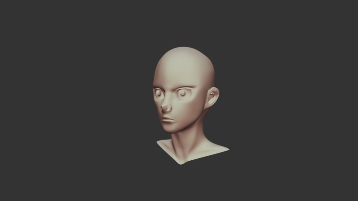 Cartoon Head Study 3D Model