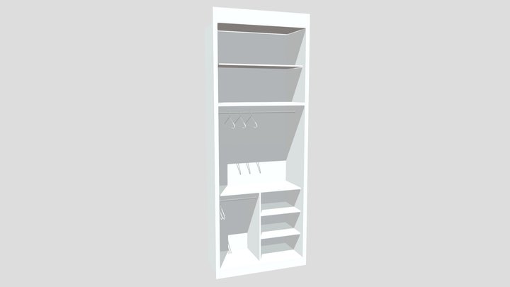 Cabinet A3-Double Shutters Short-Hang 3D Model