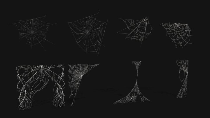 Spider Webs Set Two 3D Model