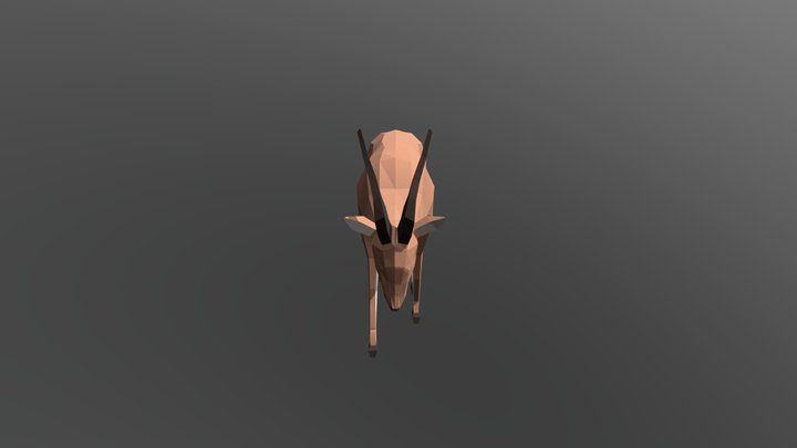 Low Poly Gazelle 3D Model