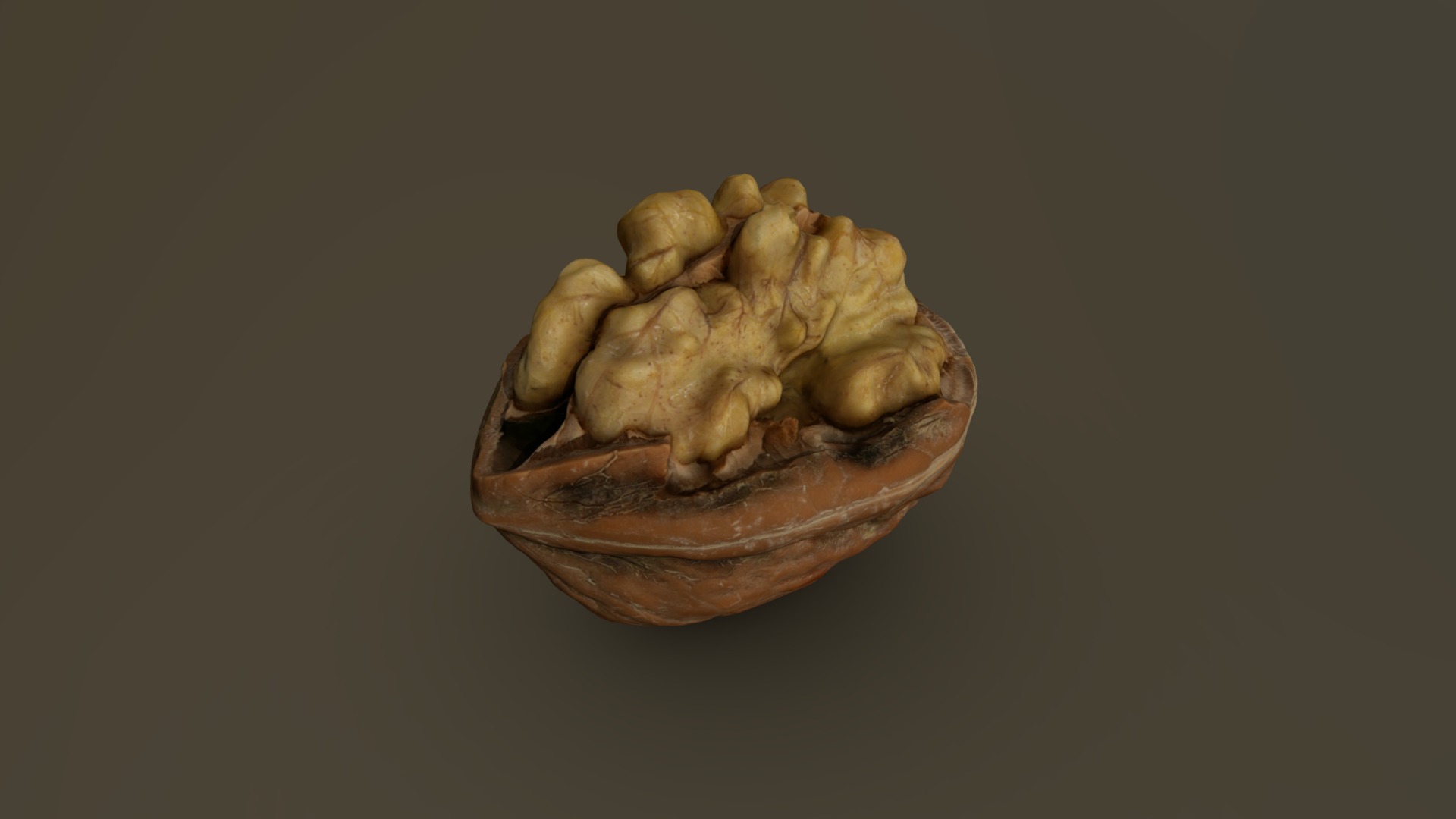 3D model Cracked Walnut 16 - This is a 3D model of the Cracked Walnut 16. The 3D model is about a bowl of nuts.