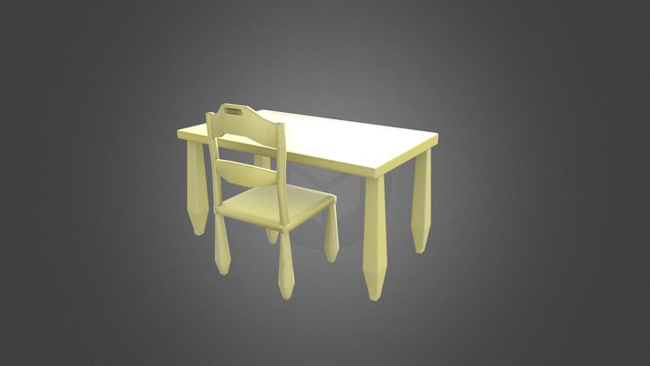 Little_Chair&Table 3D Model