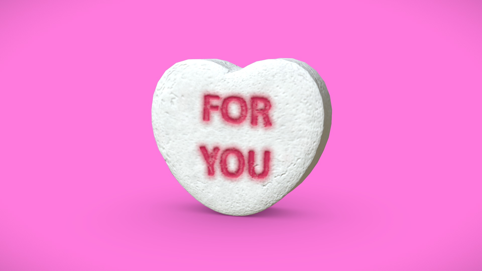 3D model Heart Candy – For You - This is a 3D model of the Heart Candy - For You. The 3D model is about a white and red ball.