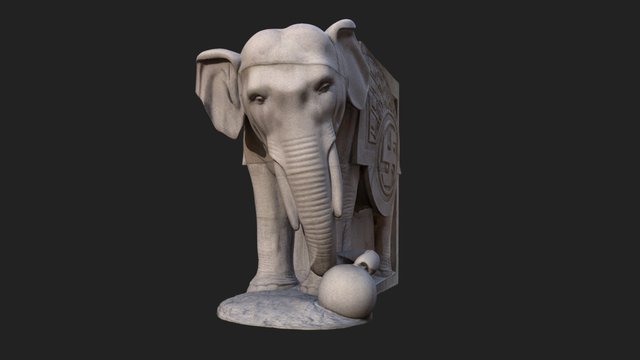 Elephant sculpture 3D Model