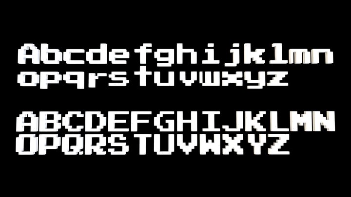52 8 bit 3d font alphabet letters text 3D Model
