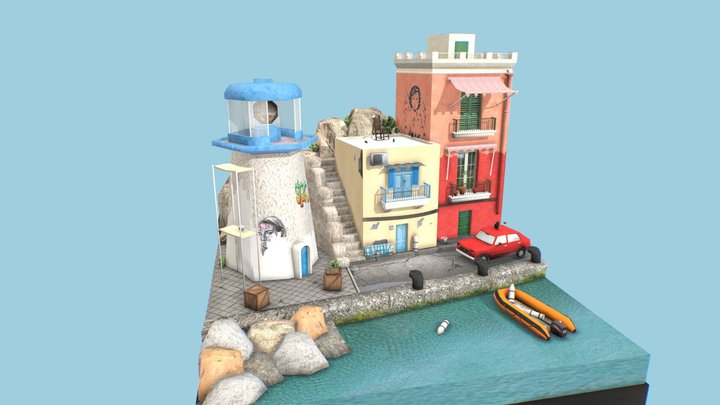 DAE Diorama - By the ocean 3D Model