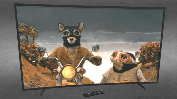 Samsung 55" Curved TV and Remote 3D Model