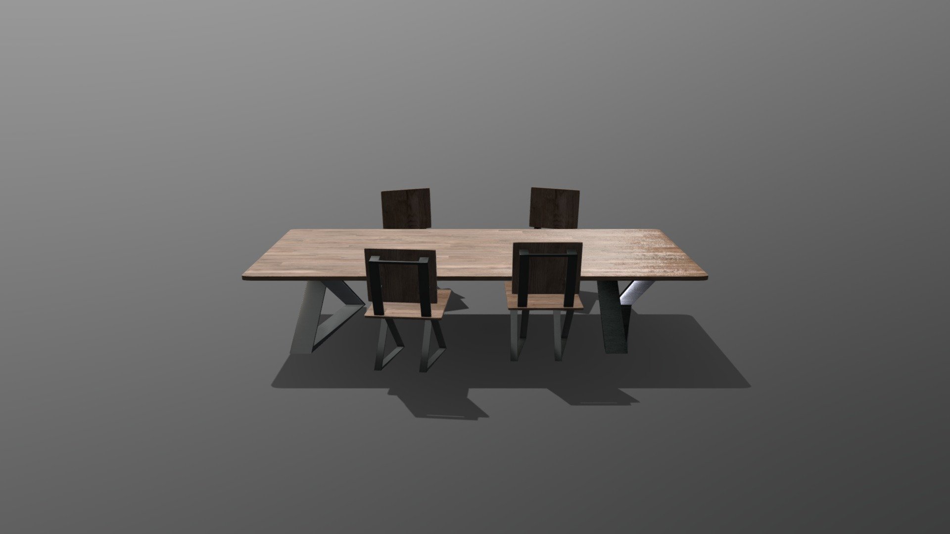 Table et 4 chaise (Bois, Metal)