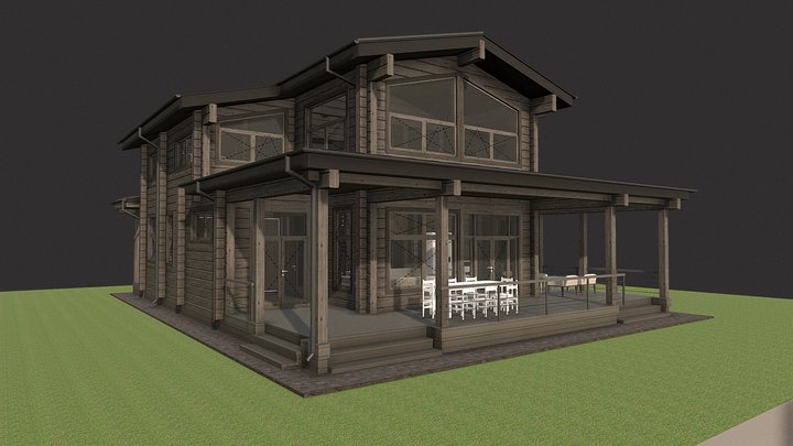 Жилой дом c баней 3D Model