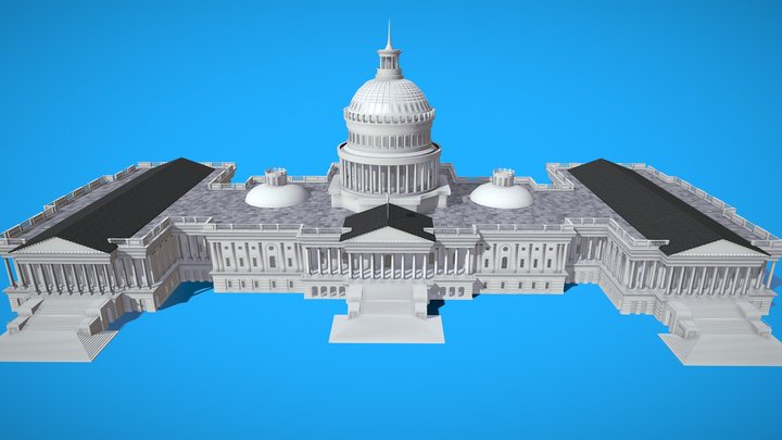 United States Capitol low poly 3D Model