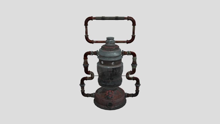 Steampunk Oil Lamp 3D Model