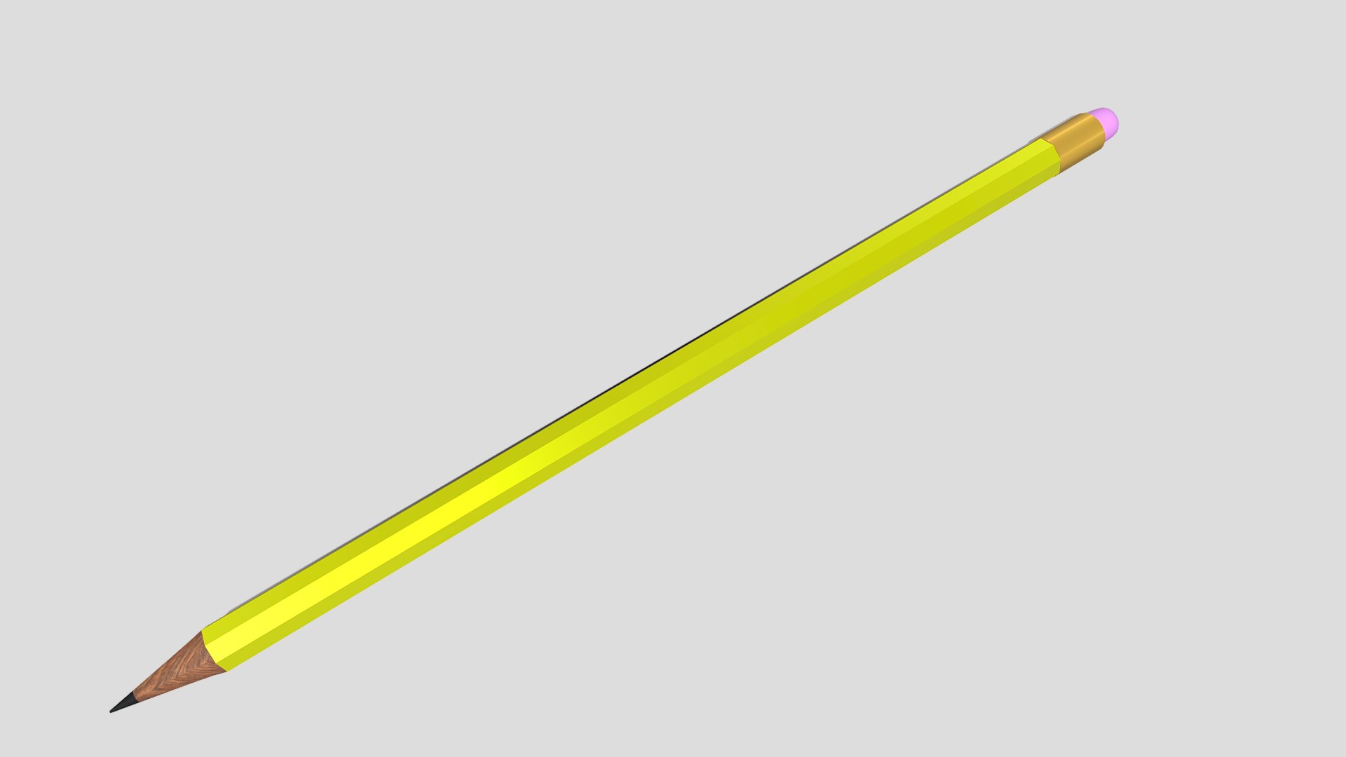 3D model Pencil - This is a 3D model of the Pencil. The 3D model is about a yellow and red pencil.