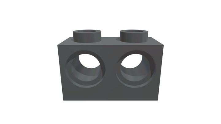 lego technic brick 2x1 with holes 3D Model
