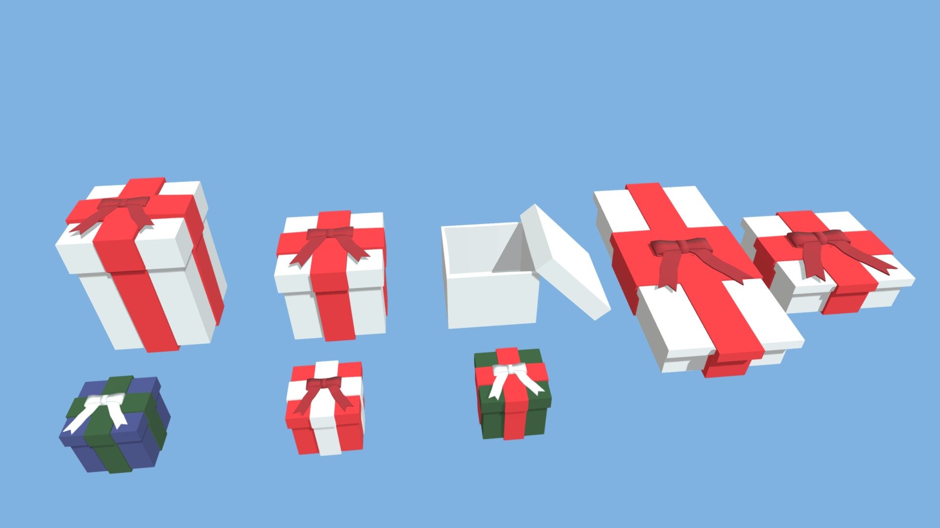 Low-Poly Christmas gift box pack (Game-ready) - Buy Royalty Free 3D ...