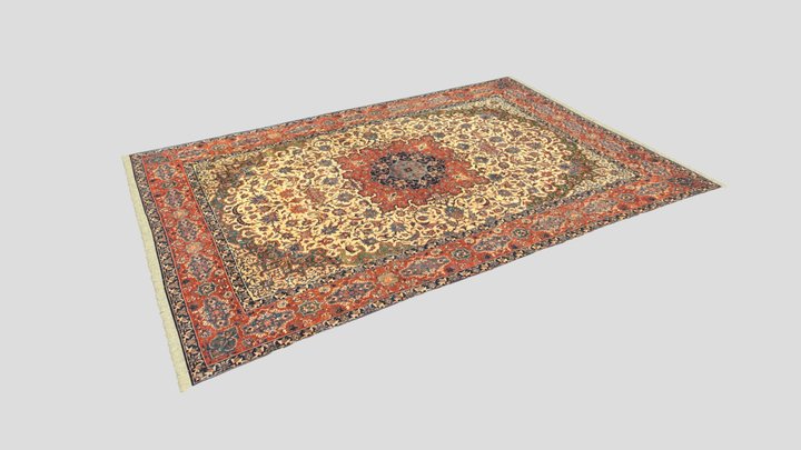 Fine Persian Esfahan Carpet 3D Model