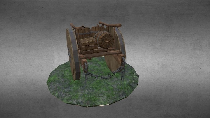 Wooden Cart 3D Model