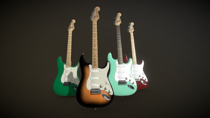 Four Stratocaster 3D Model