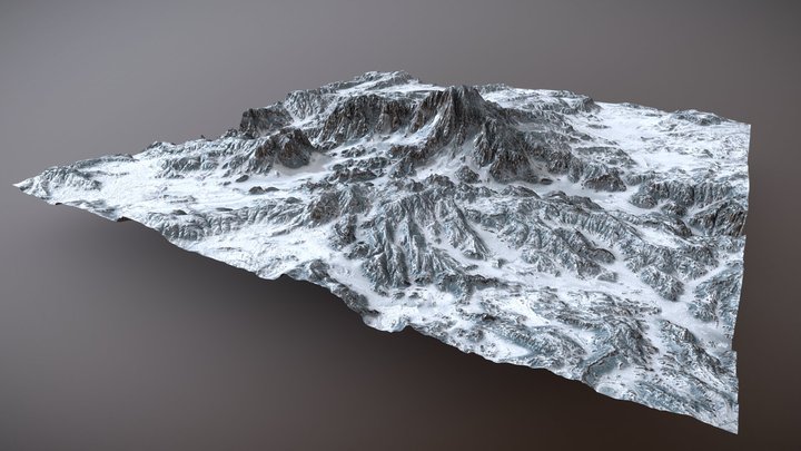 Ice Landscape - Gaea 3D Model