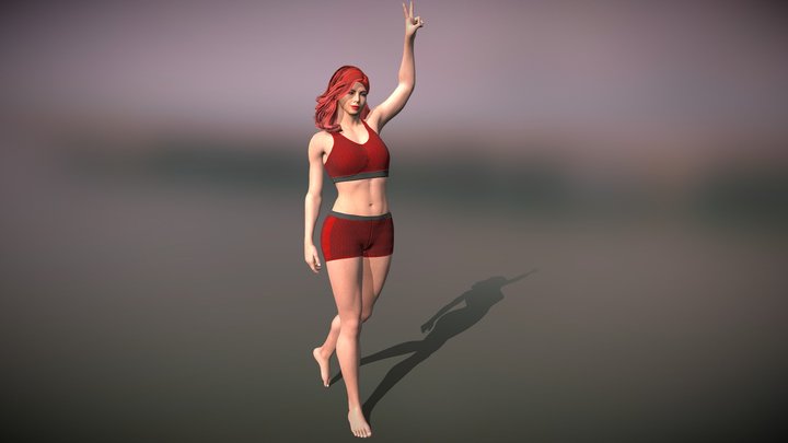 MY Realistic Fit Female Walking A Pose 3D Model