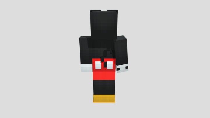 mickey mouse but is a minecraft charater 3D Model
