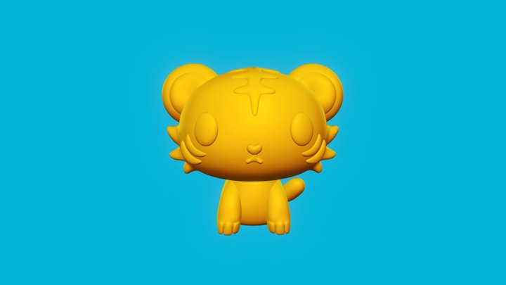 Stylized Cute Tiger Model Print Ready 3D Model