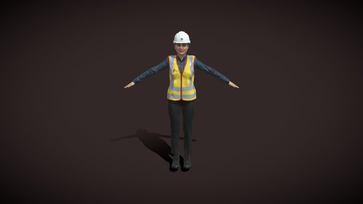 Li_na Construction QS Character 3D Model