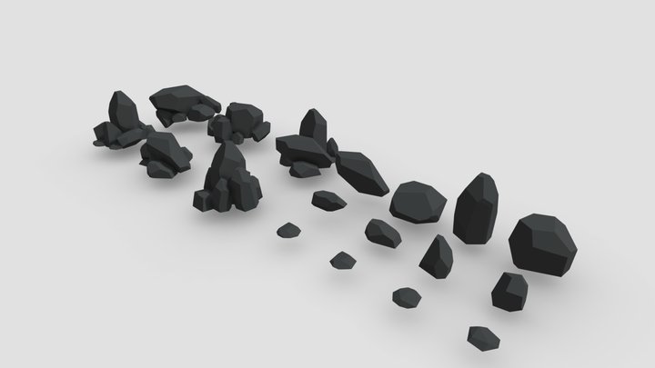 Free Low Poly Style Rock Pack 3D Model