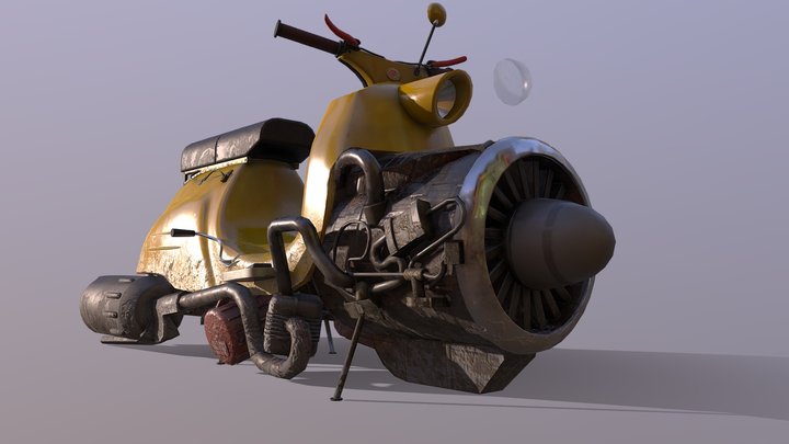 flying scooter hoverbike 3D Model