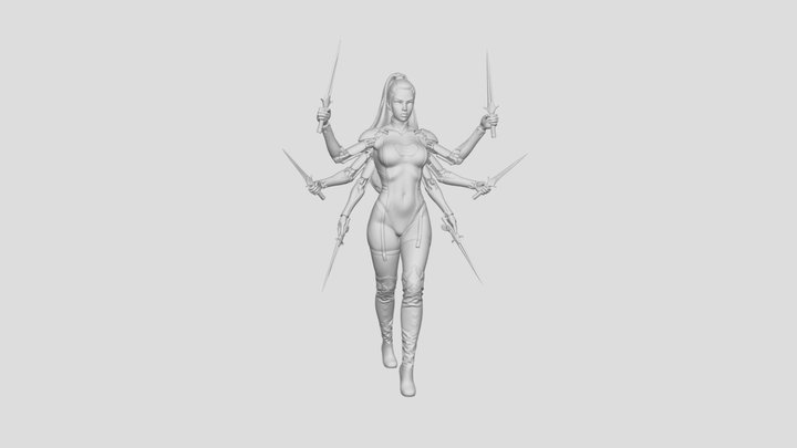Neon Bazaar Spade Warrior 3D Model