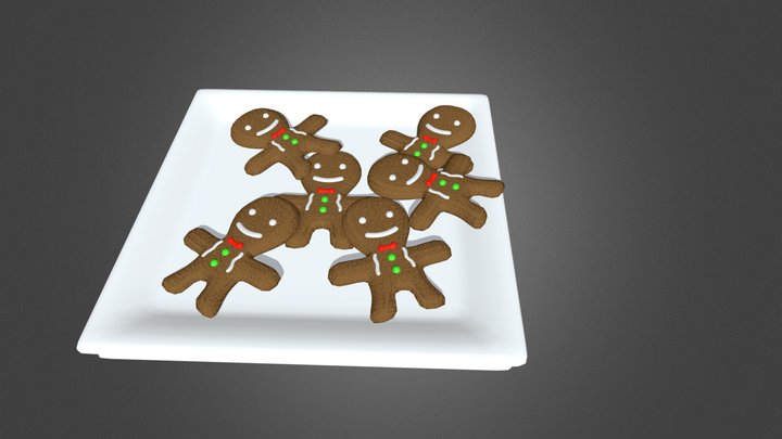 3December2022- 21st  - Gingerbread Cookies 3D Model