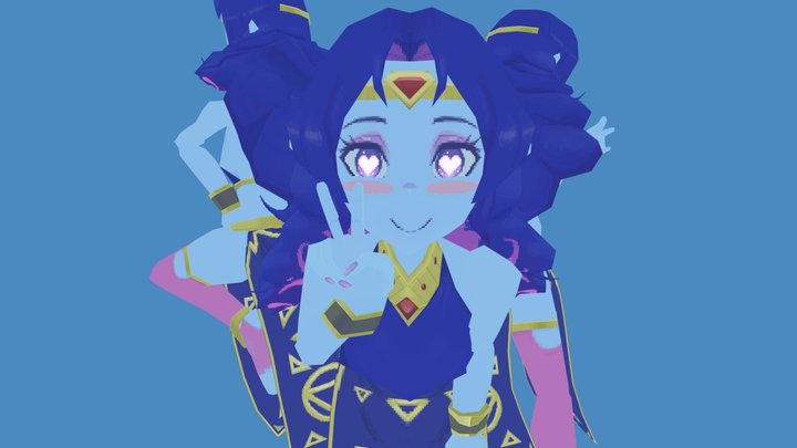 Space Goddess Eos Low Poly 3D Model