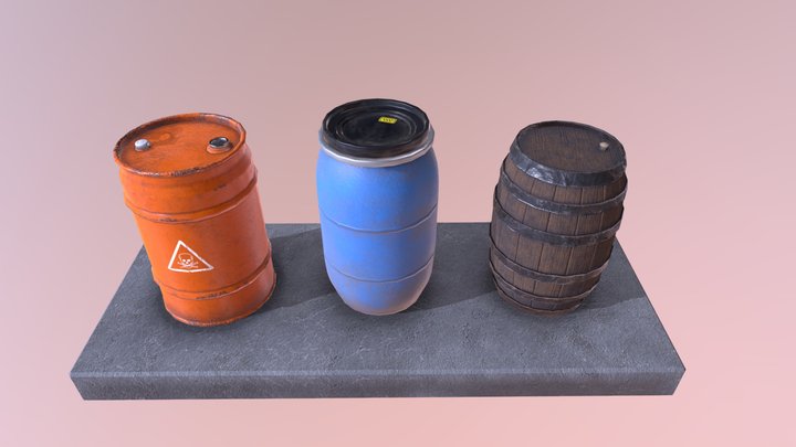Three Barrels 3D Model