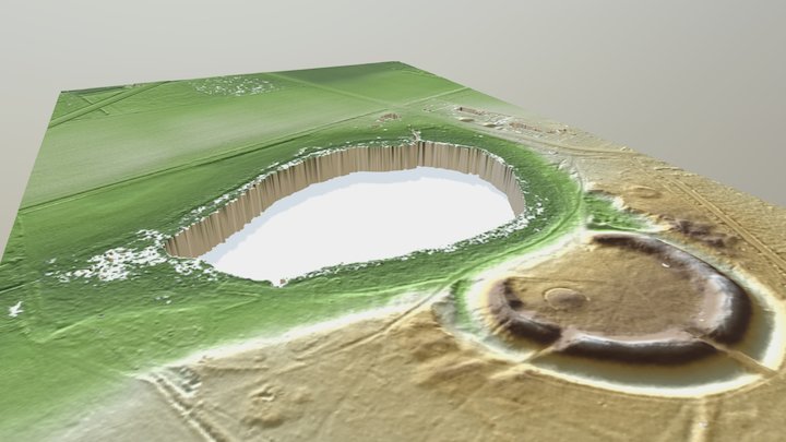 Pingo Ruin, Barrow, Circular Rampart - Uddel 3D Model