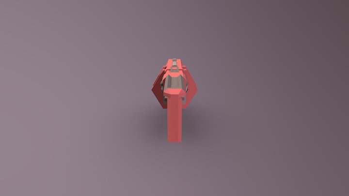Low Poly Style Blaster 3D Model