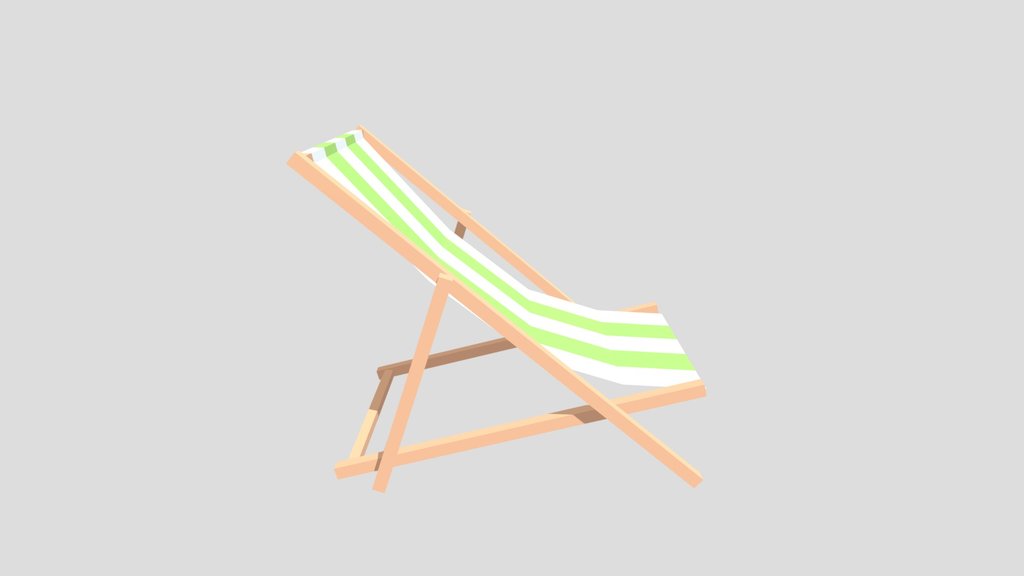 Lowpoly Beach Lounge Chair
