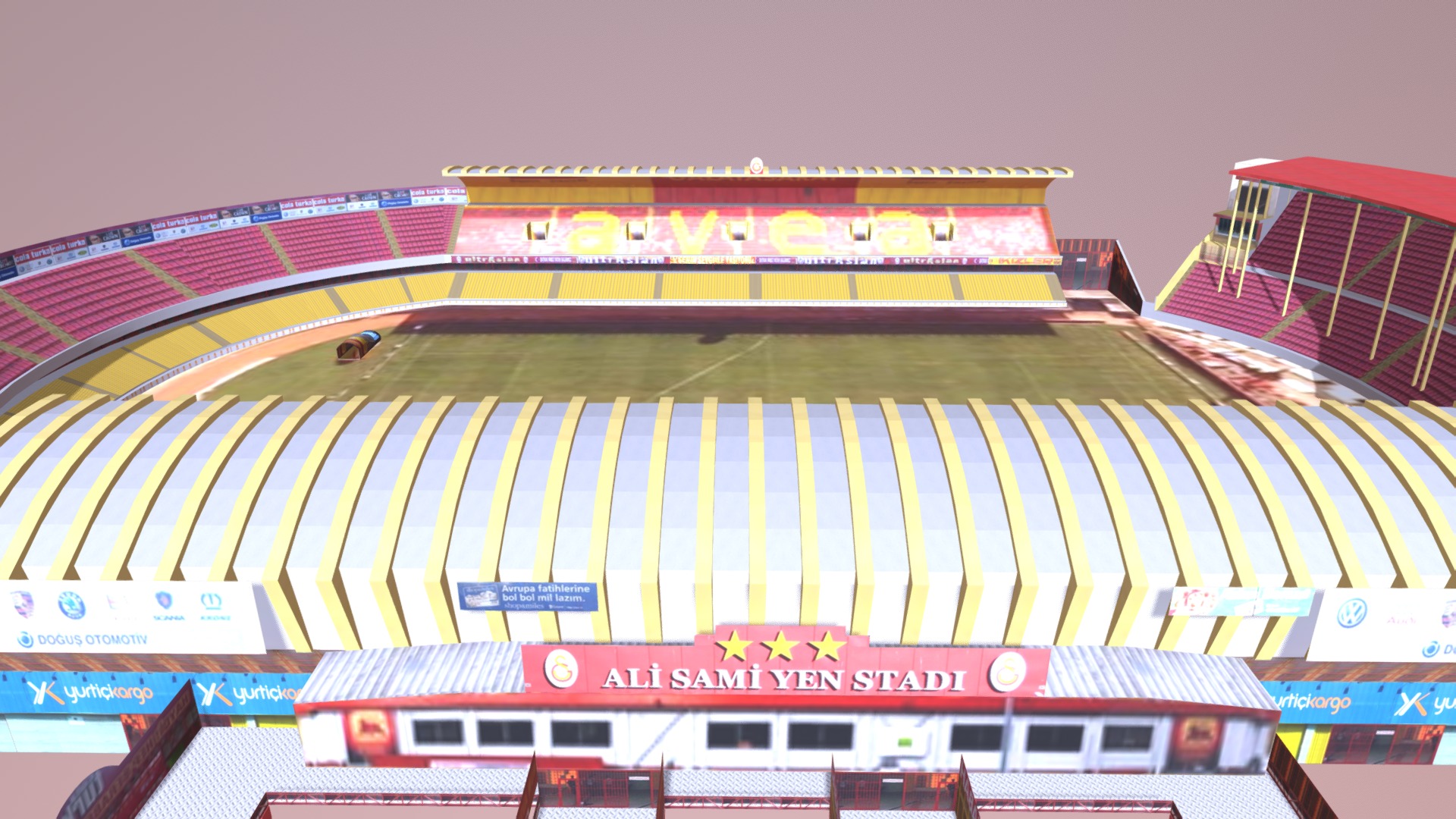 3D model Ali Sami Yen Stadium - This is a 3D model of the Ali Sami Yen Stadium. The 3D model is about a building with a green roof.