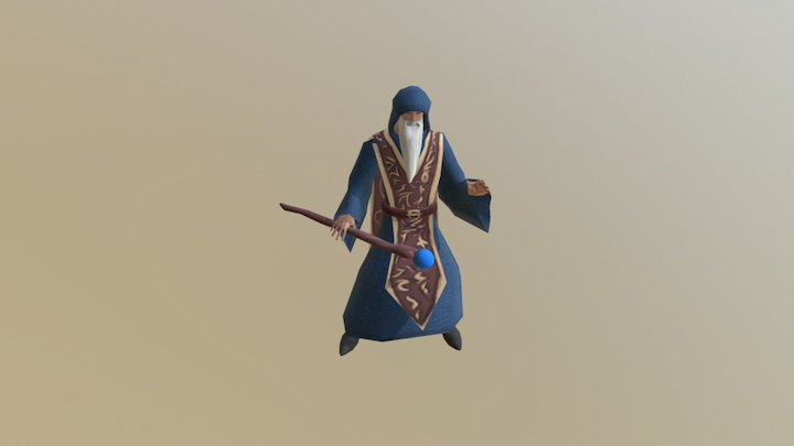 Wizard Casting Attack 3D Model