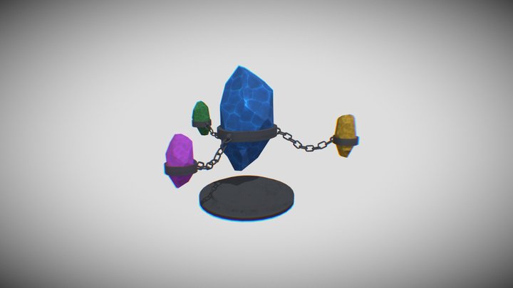 crystals on the chain 3D Model