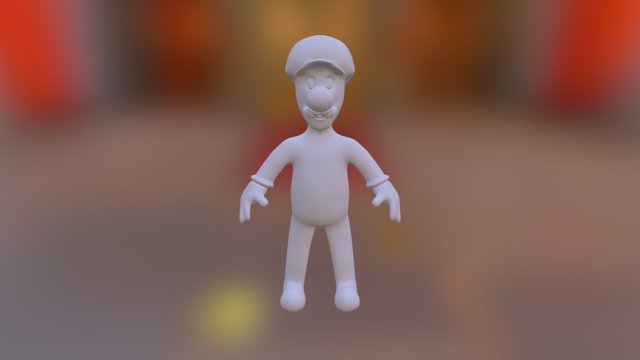 Escultura Luigi 2 de subdivisão 3D Model